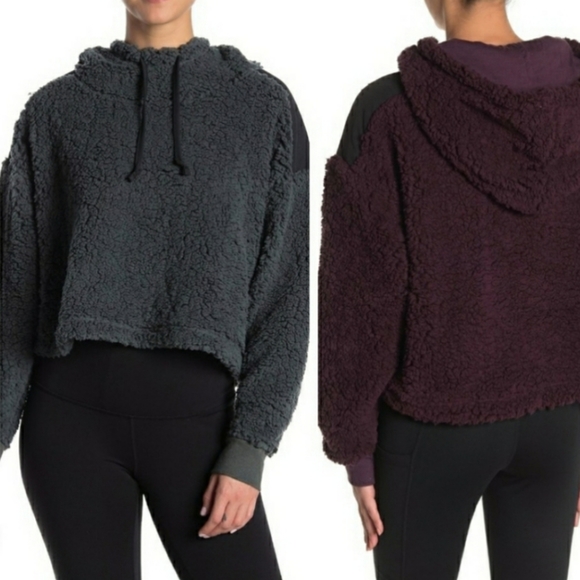 Zella | Fleece Sherpa Funnel Neck Hooded Pullover - Picture 3 of 10